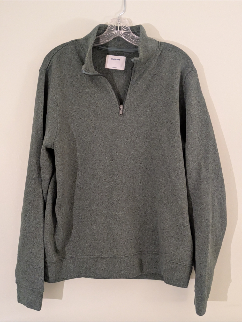 Old Navy Men's Sage Green Quarter-Zip Sweater Large